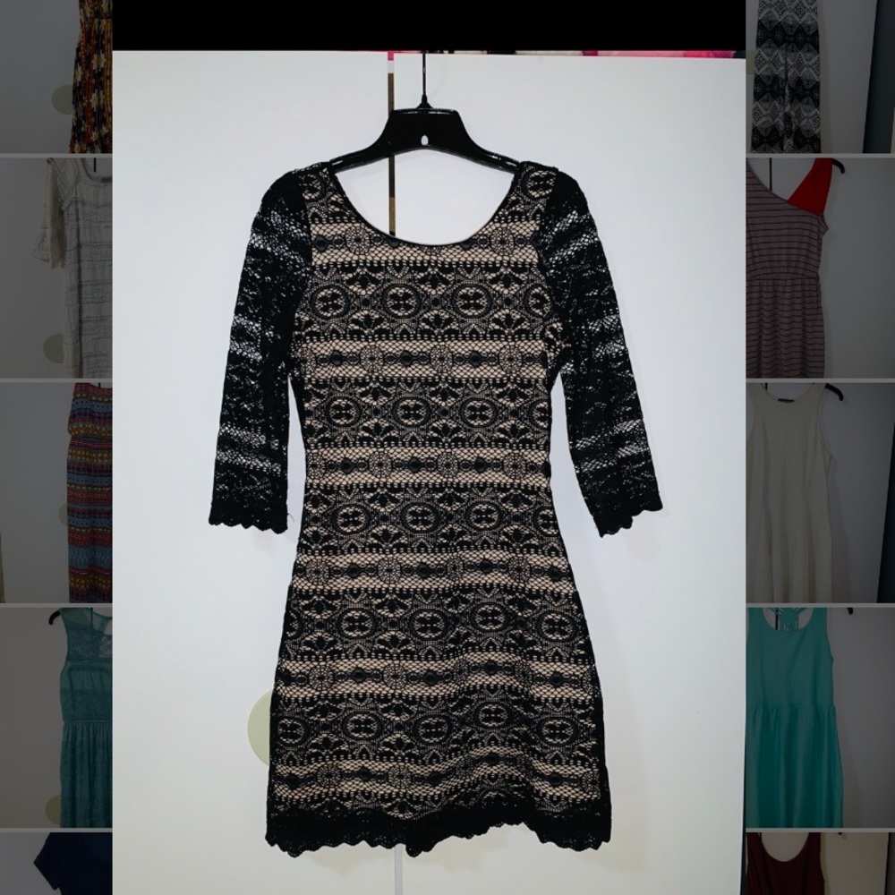 Nude & Black laced dress